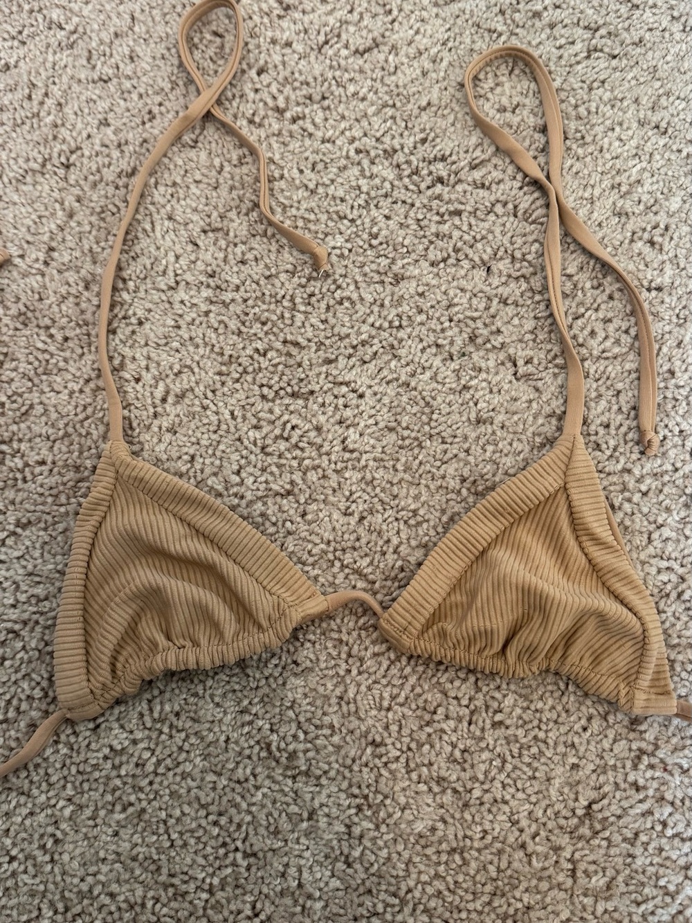 Frankie’s Bikinis Ribbed Triangle Bikini Top size S